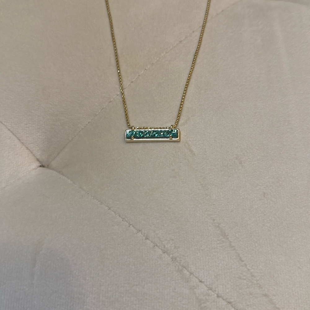 Kendra Scott Leanor Necklace in Aqua Drusy - Picture 2 of 3